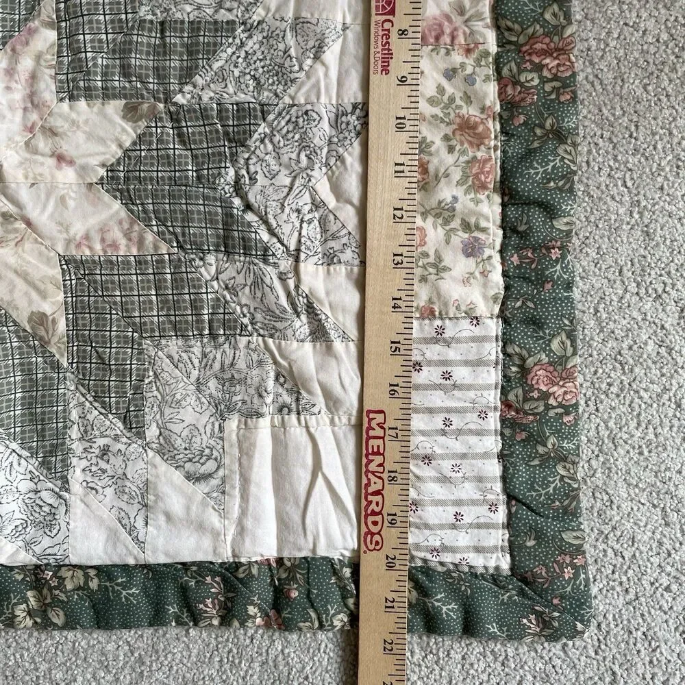 Vintage Quilted Pillow Shams Cases Cottagecore Rustic Boho Queen Size Set of 2